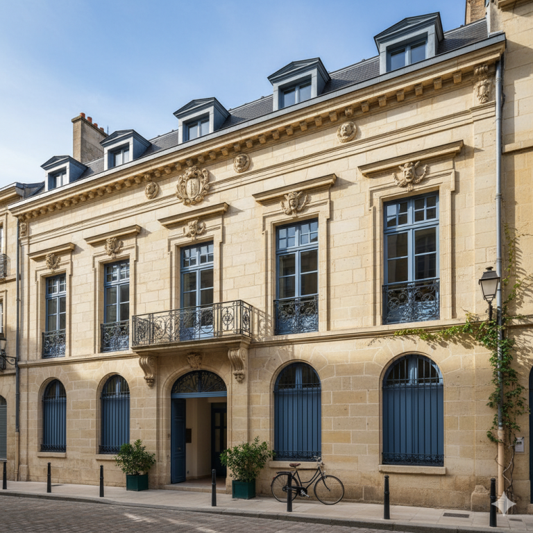 Façade bordelaise protégée et nettoyée