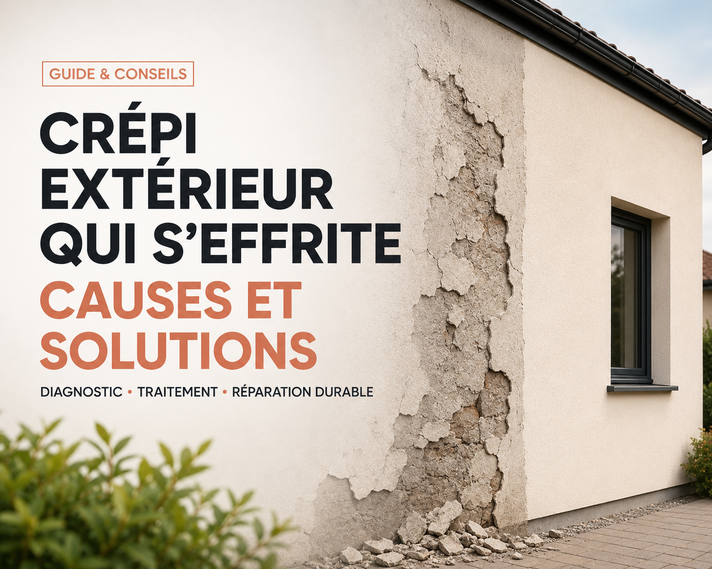 Crépi extérieur qui s'effrite