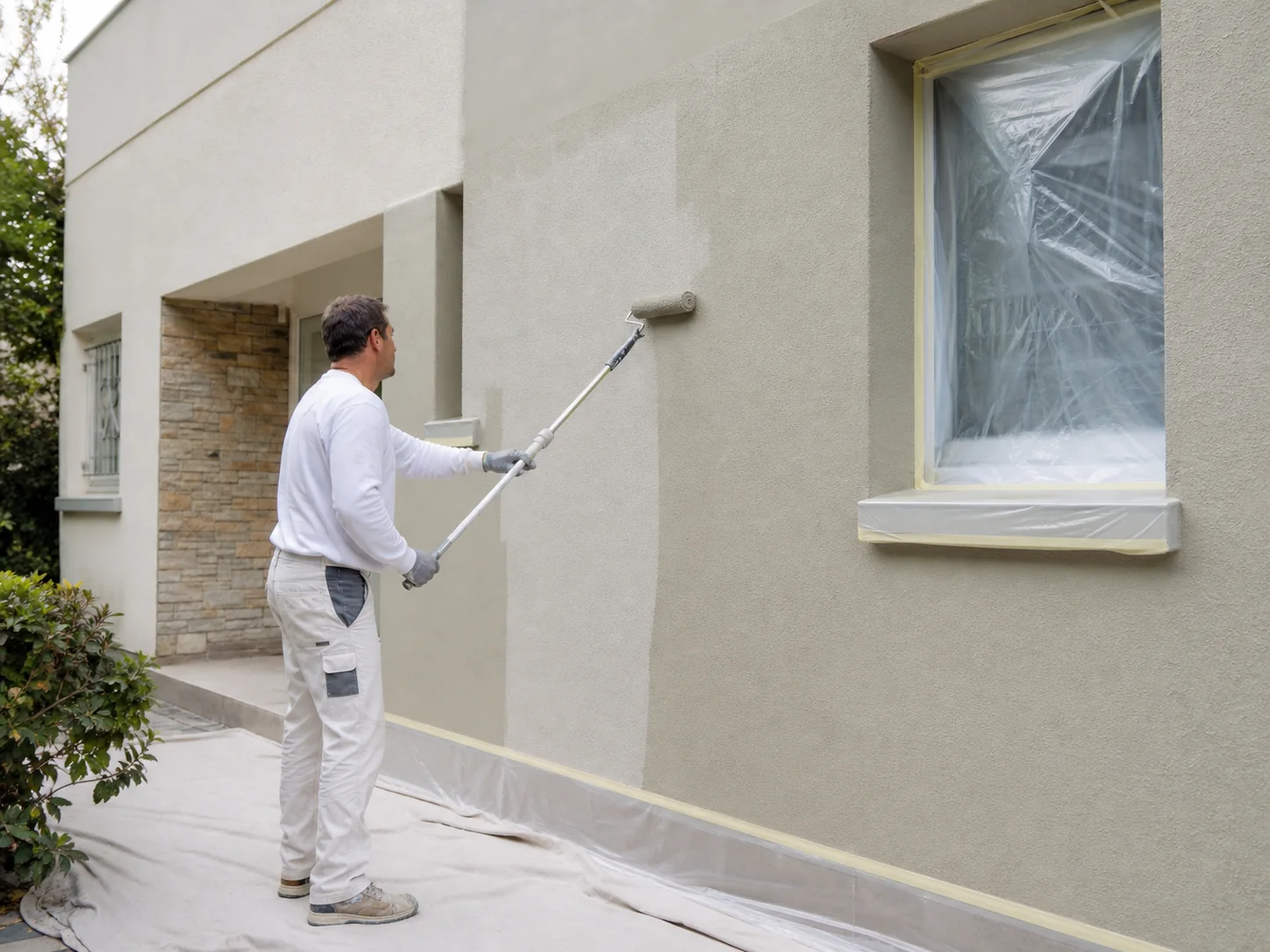Illustration d'une remise en peinture de façade à Pessac
