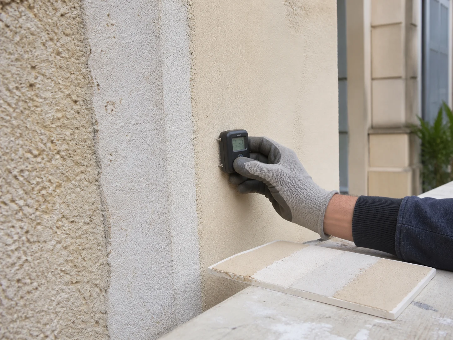 Contrôle professionnel d'un enduit et comparaison de ses finitions