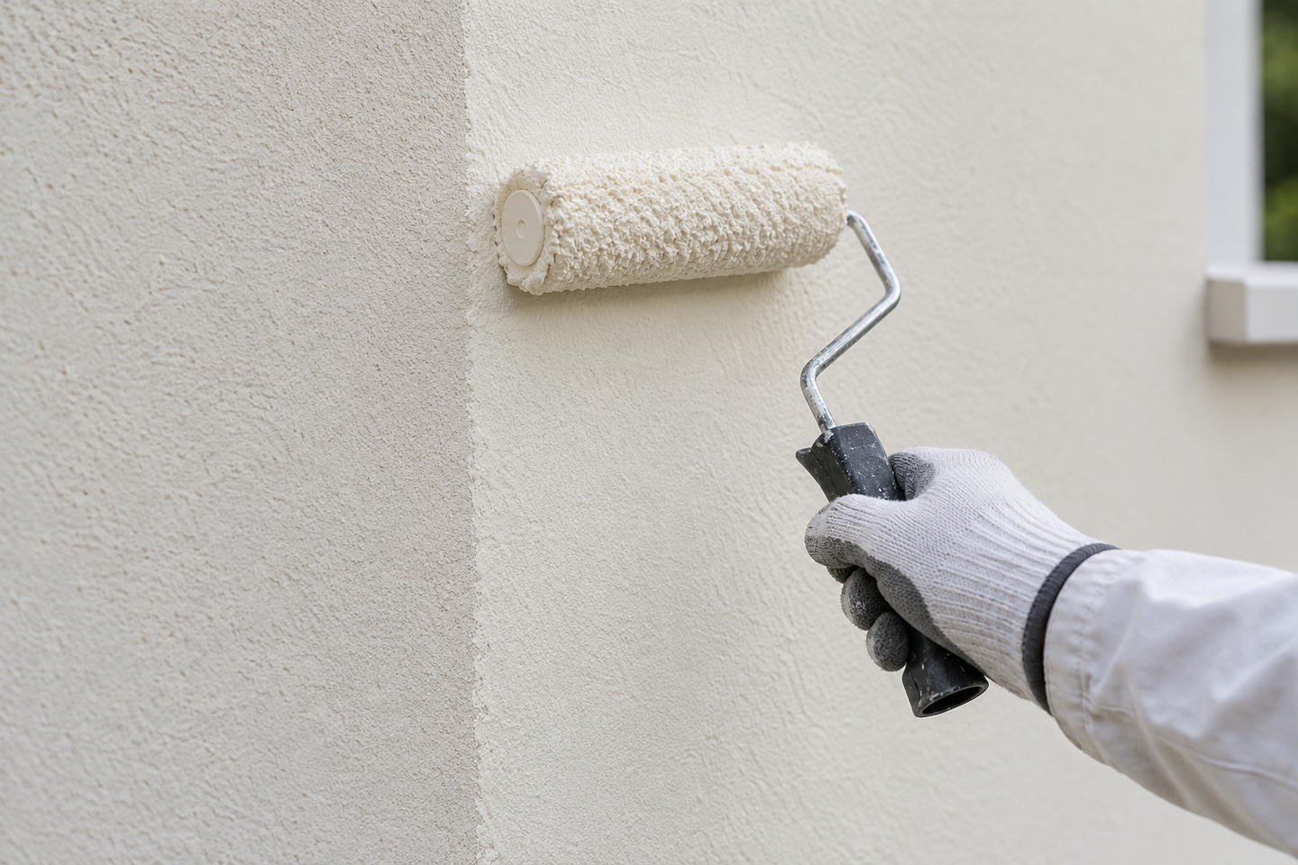 Application d’une couche de peinture sur un enduit extérieur préparé