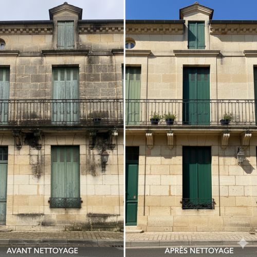 façade en pierre nettoyée